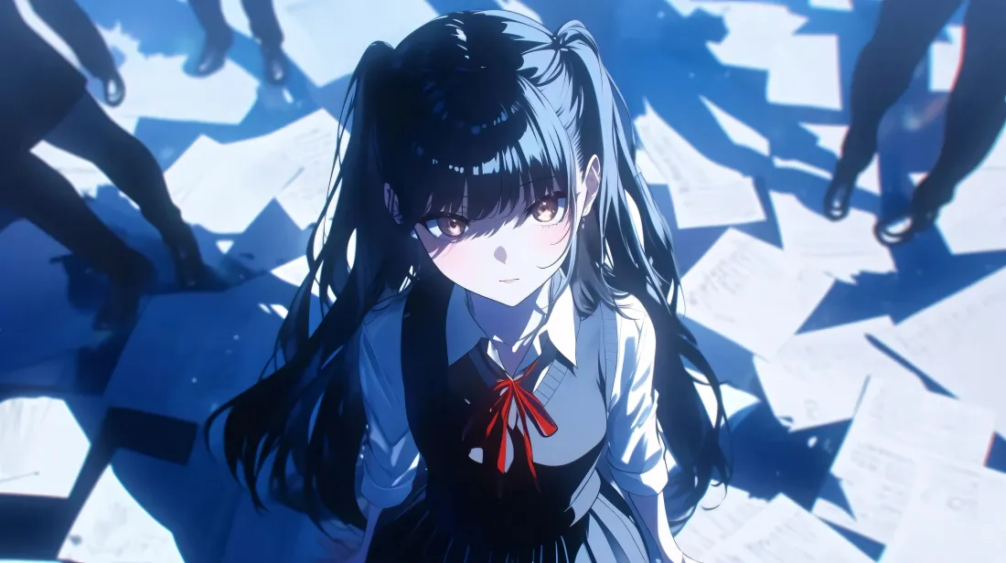 5k双马尾少女壁纸｜光影街头背景图片 - 二次元「哲风壁纸」