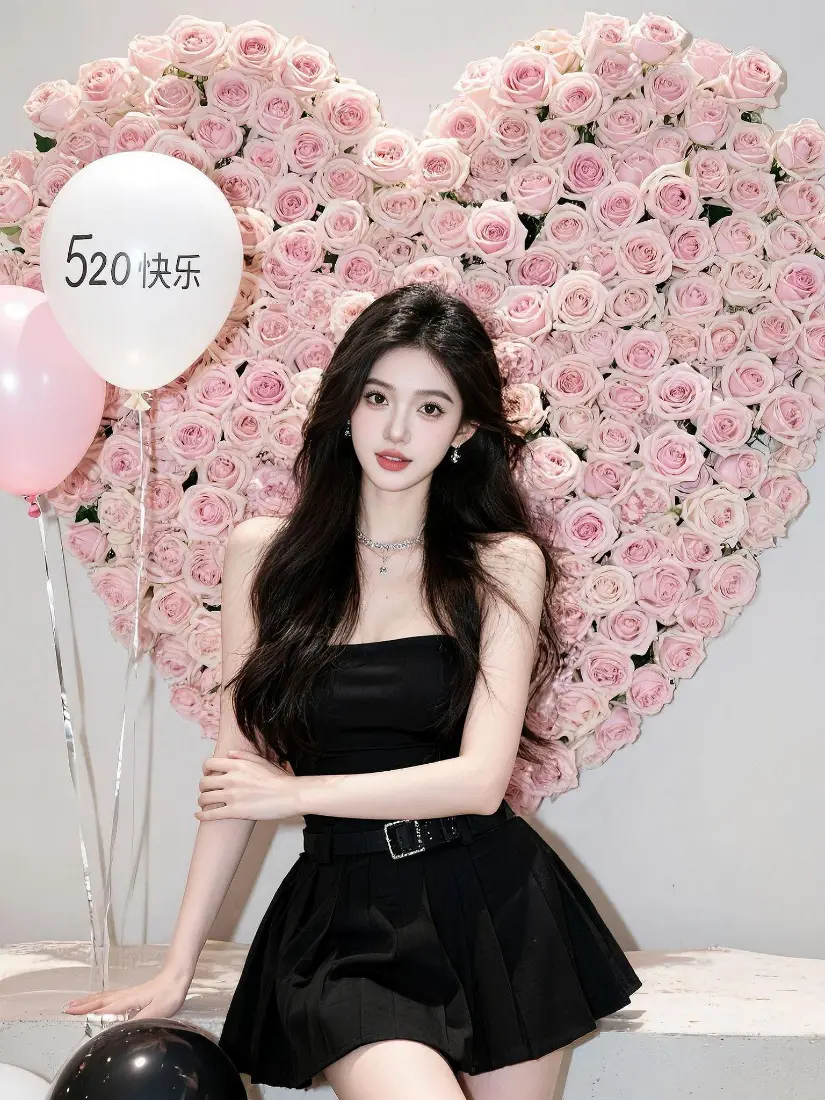 520美女手机壁纸｜爱心玫瑰背景图片 - 浪漫时尚写真「哲风壁纸」