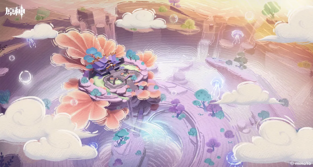 3k梦幻插画壁纸｜云端花海场景背景图片 - 治愈卡通「哲风壁纸」