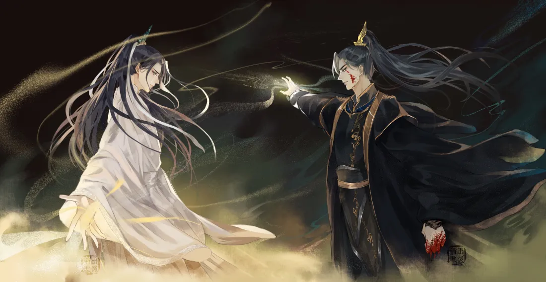 6k二哈和他的白猫师尊壁纸｜古风插画背景图片 - 墨燃楚晚宁「哲风壁纸」