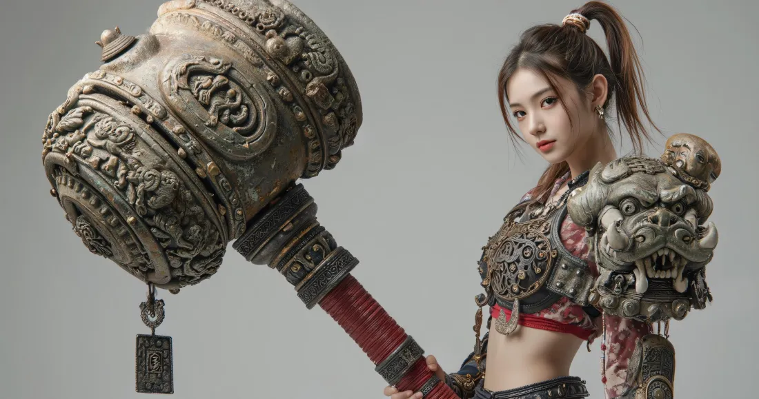 3k持昊天锤冷艳美女壁纸｜玄幻铠甲背景图片 - 古风cos写真「哲风壁纸」