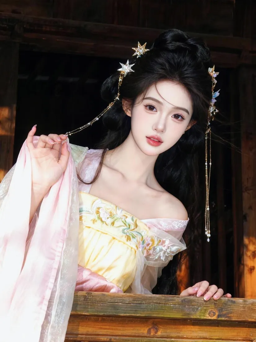 古风汉服美女手机壁纸｜古建木栏背景图片 - 清冷仙气写真「哲风壁纸」