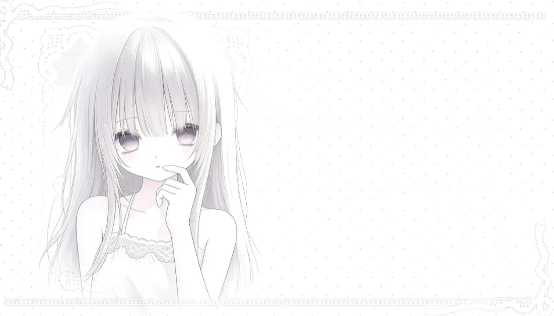 2k软萌doll系少女壁纸｜纯白极简背景图片 - 二次元清冷风插画「哲风壁纸」