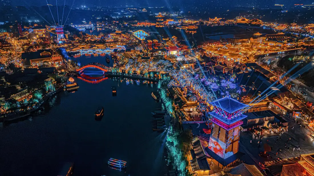 4k洪崖洞夜景壁纸｜嘉陵江灯火背景图片 - 重庆都市风光「哲风壁纸」