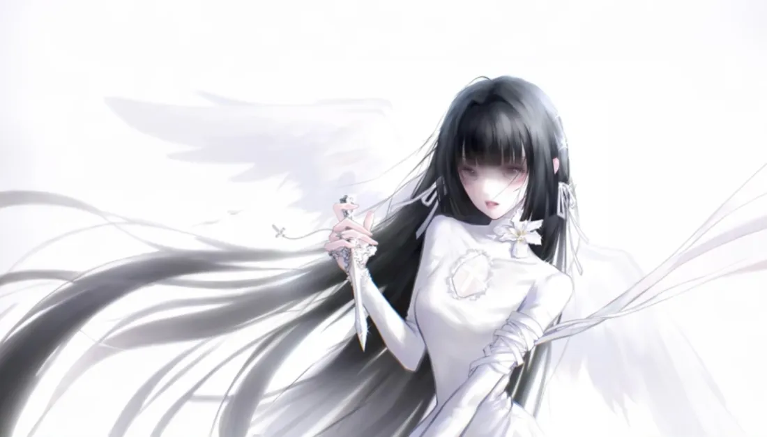 2k天使少女壁纸｜二次元插画背景图片 - 匕首翅膀绑带「哲风壁纸」