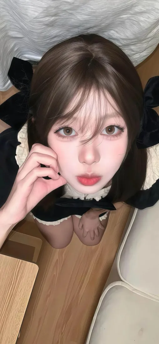 居家美女手机壁纸｜日常氛围感背景图片 - 甜酷短发托脸少女「哲风壁纸」