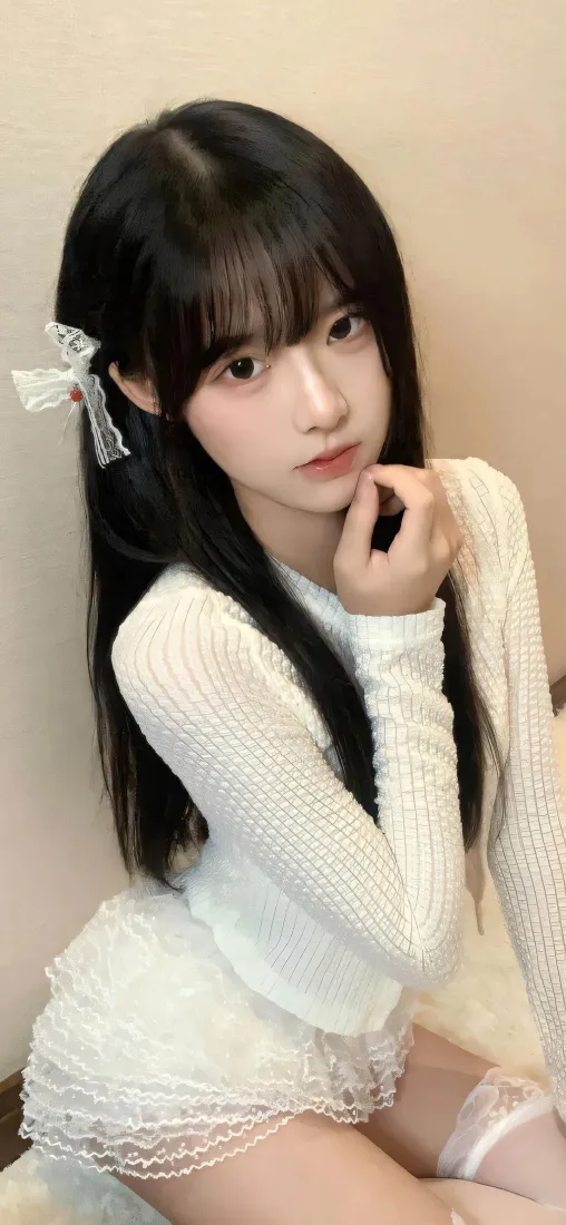 清纯美女手机壁纸｜居家浅色系背景图片 - 甜美少女写真「哲风壁纸」