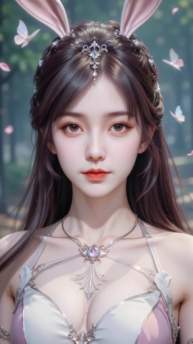 小舞手机壁纸｜斗罗大陆林间背景图片 - 兔耳粉系少女「哲风壁纸」