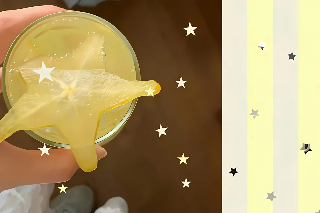 2k杨桃壁纸｜手持水果饮品背景图片 - 星星装饰点缀「哲风壁纸」