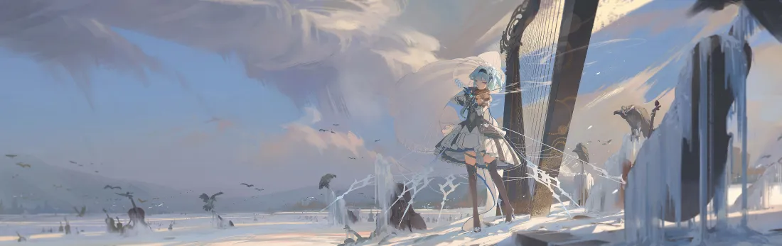 4k雪景插画壁纸｜冬日雪地背景图片 - 天空飞鸟「哲风壁纸」