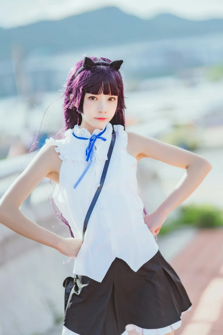 桜桃喵手机壁纸｜猫耳少女背景图片 - 清新户外穿搭「哲风壁纸」