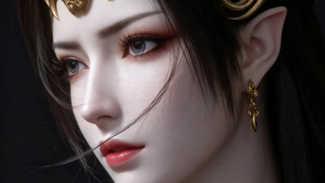 2k美杜莎壁纸｜斗破苍穹背景图片 - 国漫女神脸部特写「哲风壁纸」