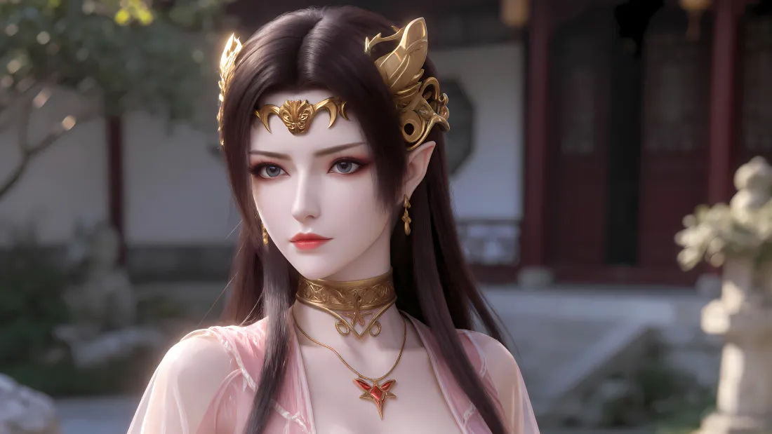 9k彩鳞美杜莎壁纸｜古风院落背景图片 - 斗破苍穹国漫角色「哲风壁纸」