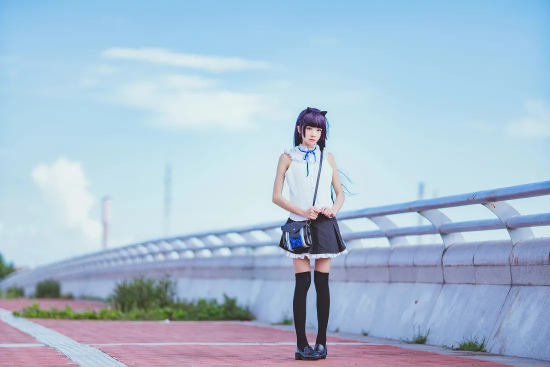 8k桜桃喵壁纸｜户外猫耳少女背景图片 - 过膝袜穿搭「哲风壁纸」
