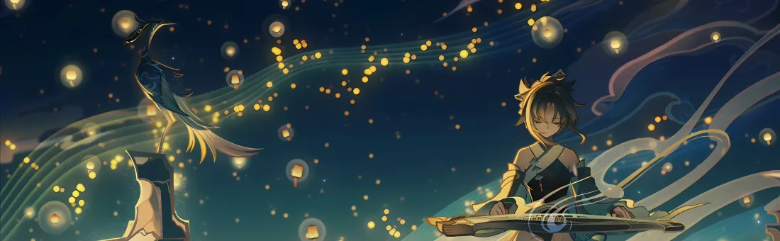 8k月见夜空壁纸｜古风少女二次元背景图片 - 荧光夜空「哲风壁纸」