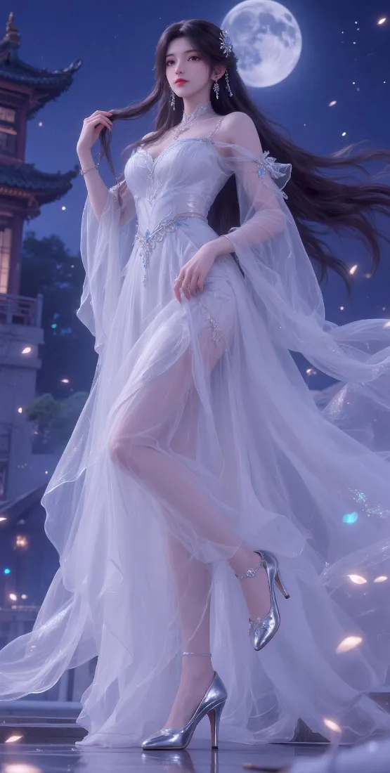 仙气古风美女手机壁纸｜月夜星空背景图片 - 氛围感二次元「哲风壁纸」