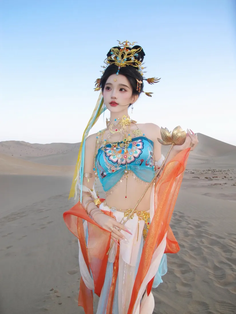 敦煌飞天美女手机壁纸｜沙漠古风背景图片 - 异域氛围感「哲风壁纸」