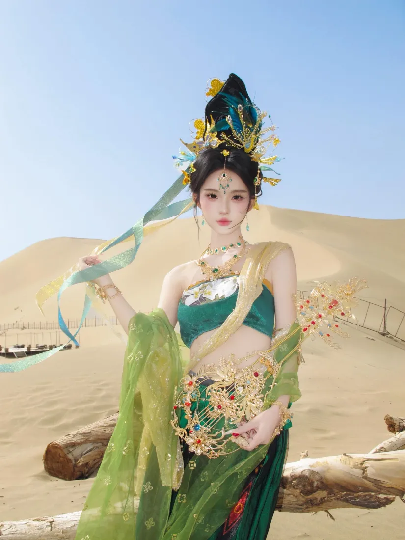 敦煌飞天手机壁纸｜沙漠古风背景图片 - 异域美人「哲风壁纸」