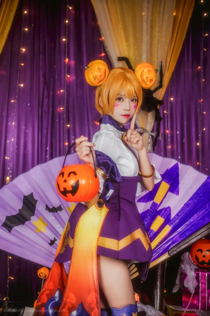 王者荣耀小乔万圣前夜手机壁纸｜cosplay背景图片 - 桜桃喵少女「哲风壁纸」