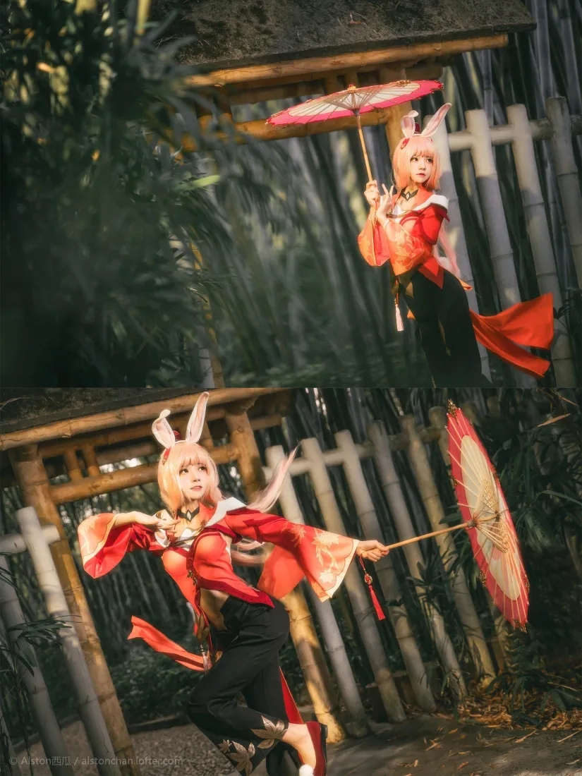 王者荣耀公孙离手机壁纸｜幻舞玲珑cos竹林背景图片 - 桜桃喵写真「哲风壁纸」
