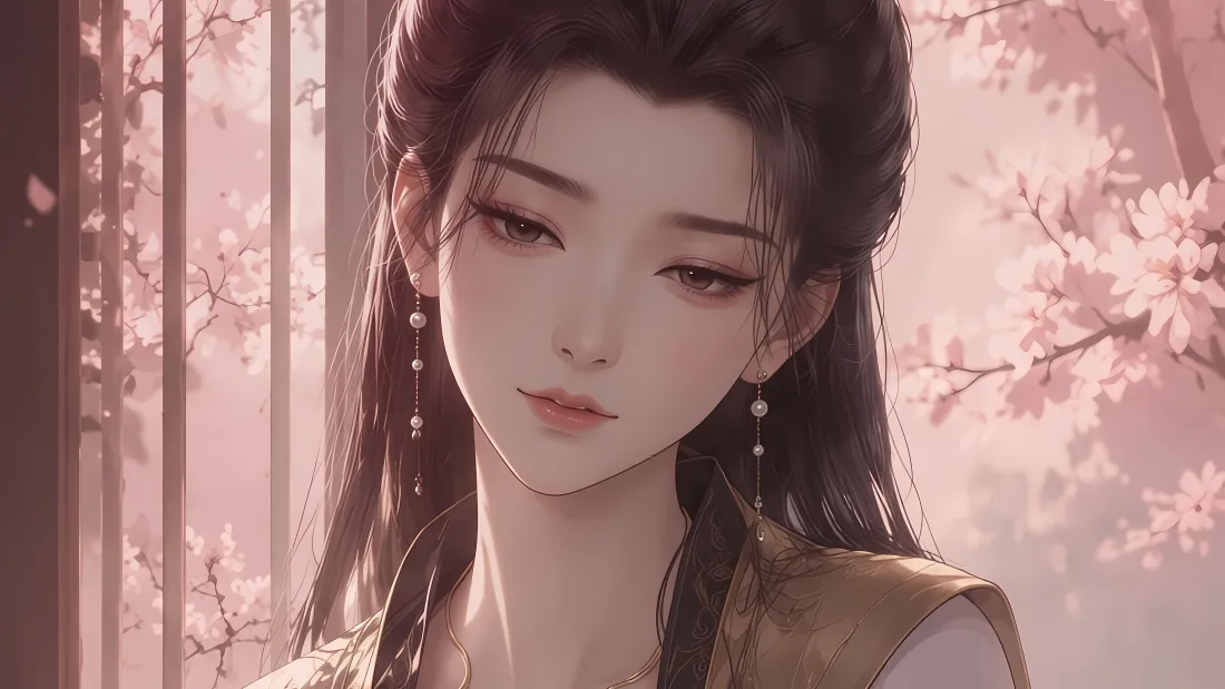 7k燕如嫣壁纸｜桃花林背景图片 - 凡人修仙传动漫美女「哲风壁纸」