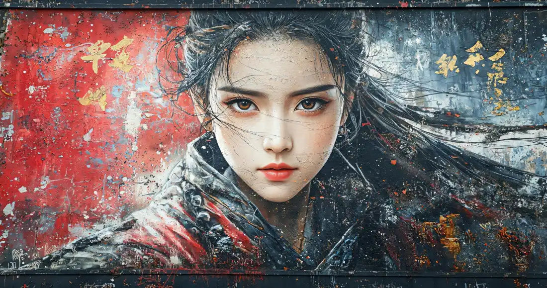3k古风飒爽女侠壁纸｜飘雪武侠风背景图片 - 高清电脑「哲风壁纸」