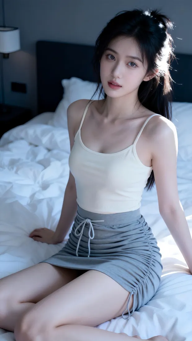 高马尾清纯美女手机壁纸｜卧室居家背景图片 - 氛围感时尚写真「哲风壁纸」