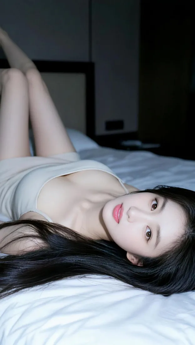 黑长发美女手机壁纸｜卧室居家背景图片 - 清冷纯欲氛围感写真「哲风壁纸」