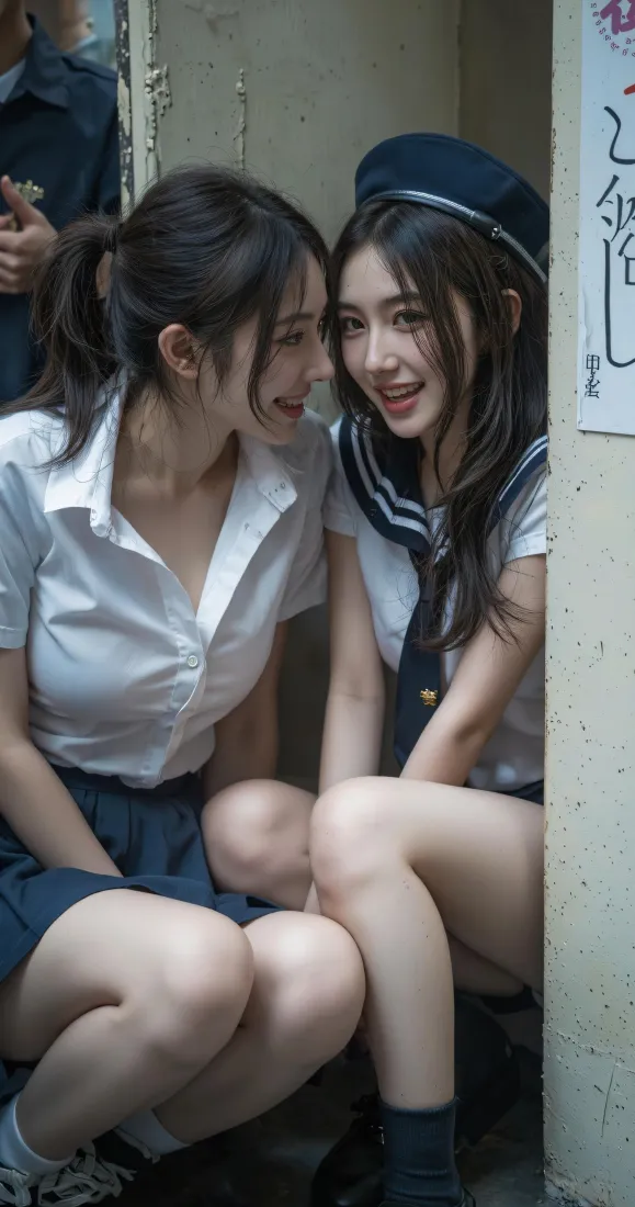 JK少女手机壁纸｜闺蜜合影背景图片 - 青春制服写真「哲风壁纸」