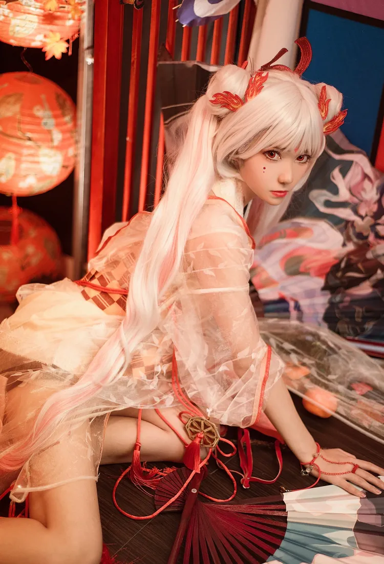 不知火手机壁纸｜阴阳师cosplay背景图片 - 南桃Momoko少女写真「哲风壁纸」