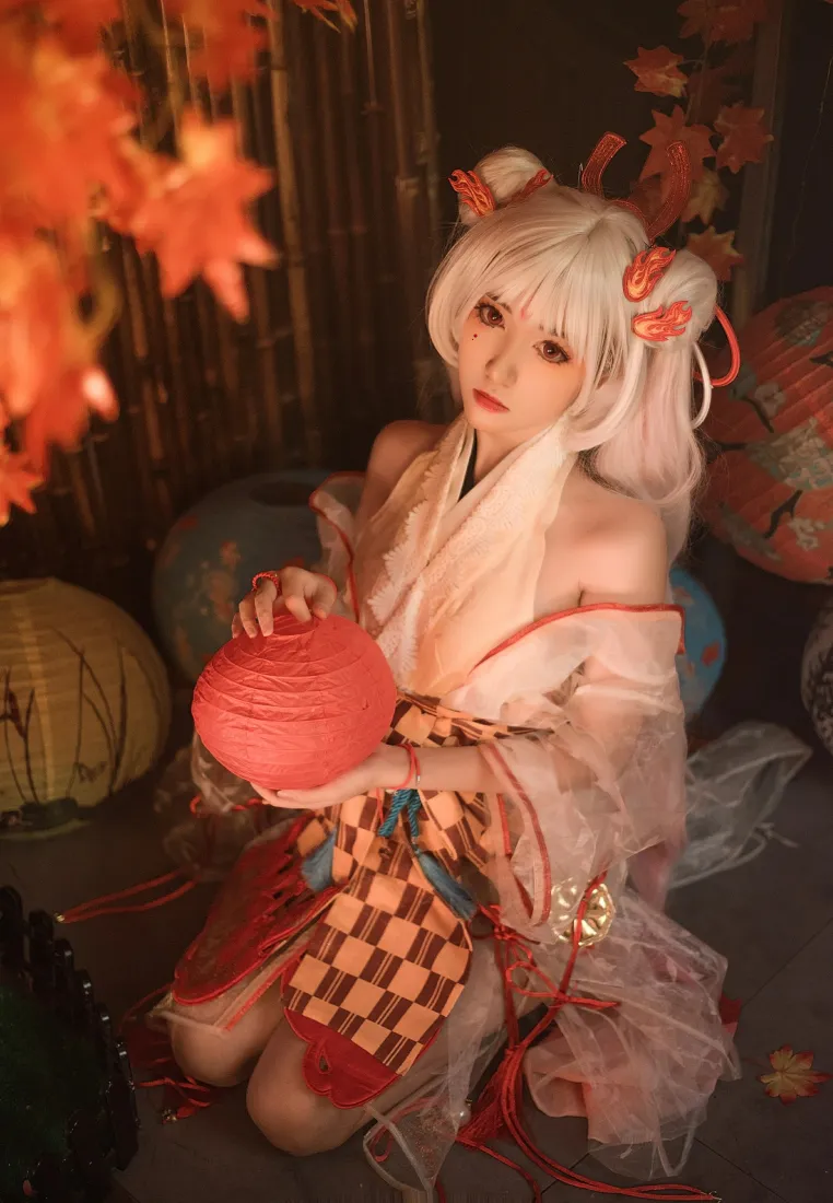 阴阳师不知火手机壁纸｜古风枫叶背景图片 - 南桃Momoko「哲风壁纸」