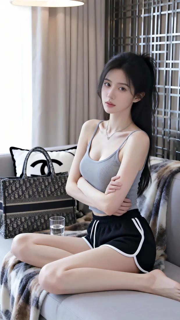 清冷气质美女手机壁纸｜居家沙发背景图片 - 时尚穿搭手机专用「哲风壁纸」