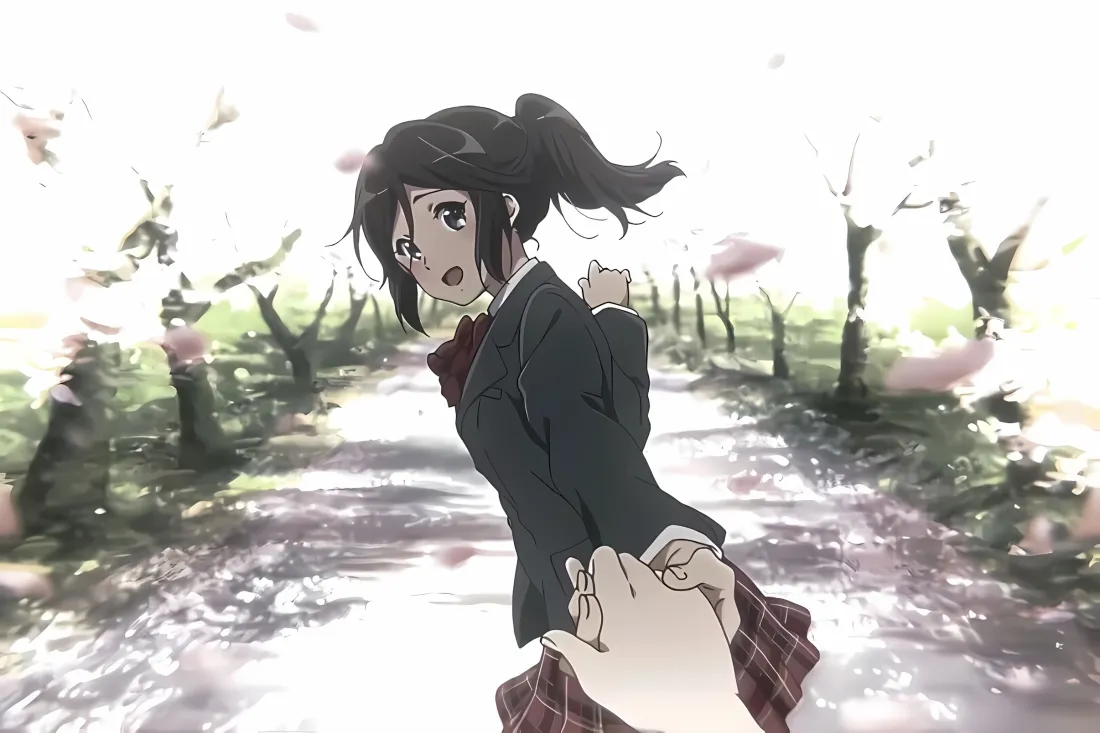 2k黑江真由壁纸｜樱花步道背景图片 - 校服二次元美少女「哲风壁纸」