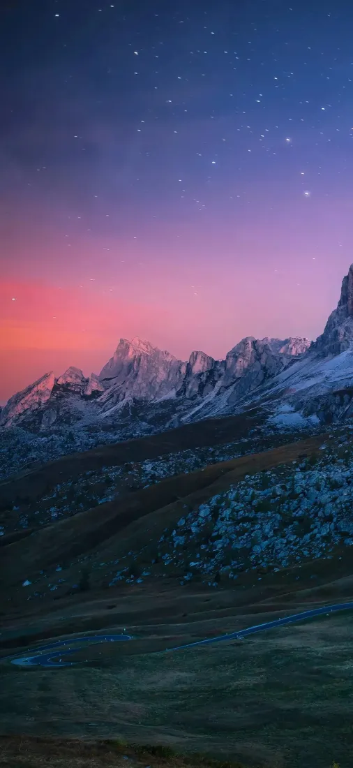 雪山星空手机壁纸｜旷野草原背景图片 - 黄昏自然风景「哲风壁纸」