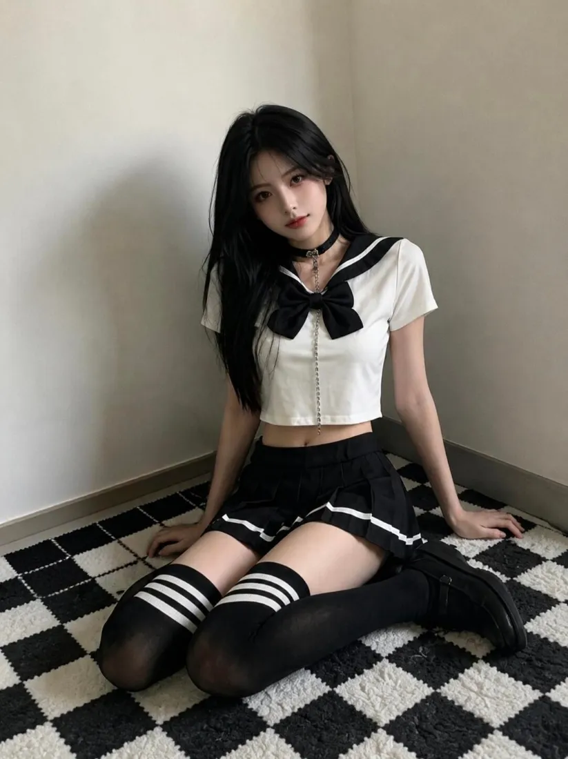 水手服少女手机壁纸｜JK穿搭背景图片 - 甜酷氛围感人像「哲风壁纸」