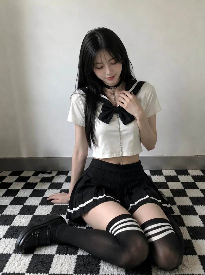 JK少女手机壁纸｜水手服穿搭背景图片 - 氛围感美女「哲风壁纸」