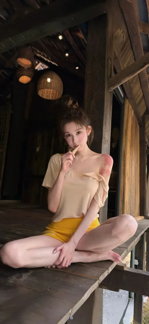 休闲美女手机壁纸｜暖光室内背景图片 - 时尚穿搭「哲风壁纸」
