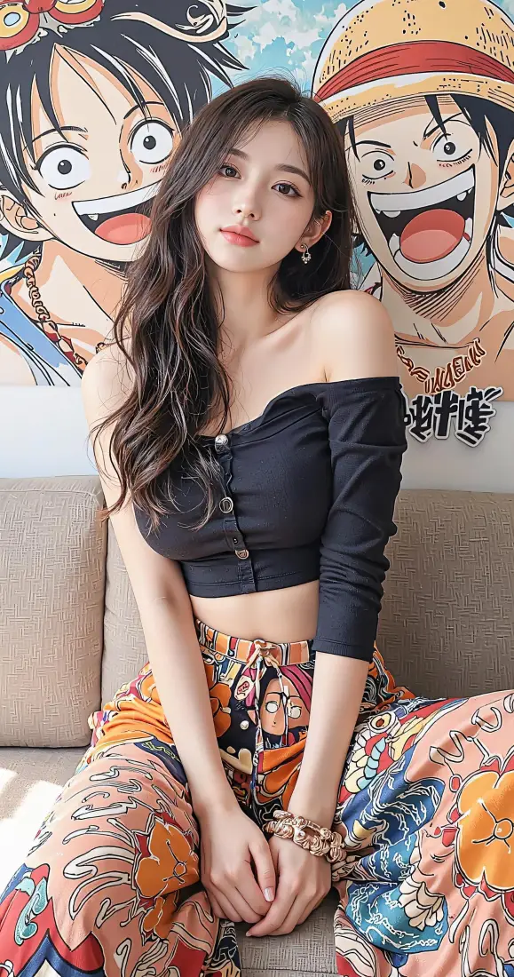 美女手机壁纸｜海贼王路飞背景图片 - 时尚辣妹穿搭「哲风壁纸」