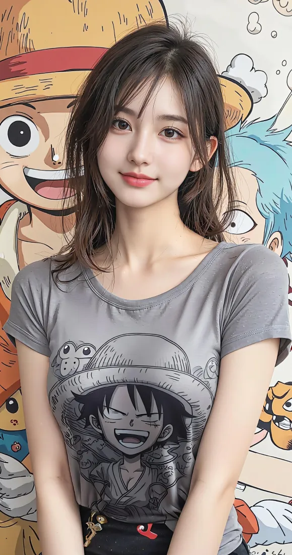 清纯美女手机壁纸｜海贼王背景图片 - 休闲穿搭「哲风壁纸」