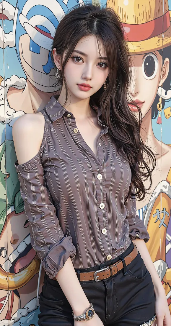 气质美女手机壁纸｜海贼王涂鸦背景图片 - 时尚街拍「哲风壁纸」