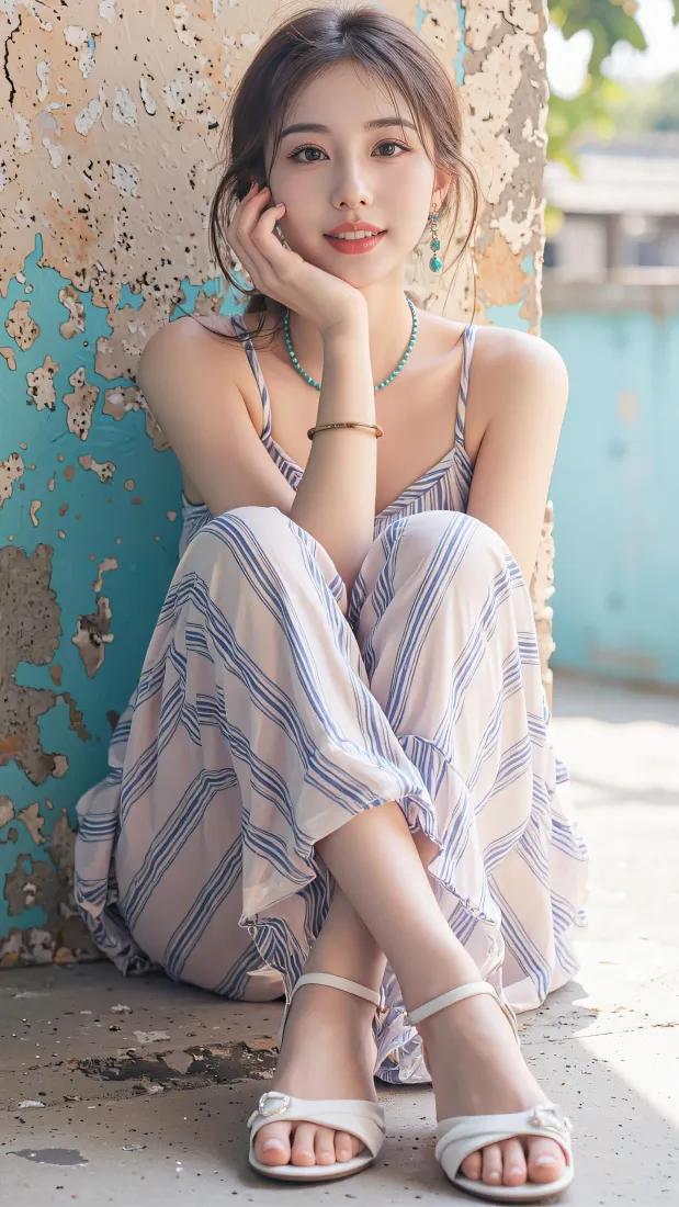 甜美少女手机壁纸｜复古墙面背景图片 - 清新人像「哲风壁纸」