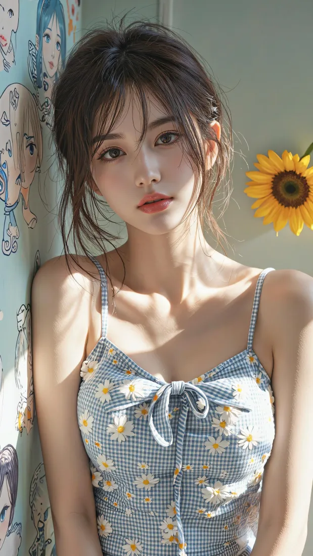 清纯美女手机壁纸｜向日葵居家背景图片 - 夏日氛围感写真「哲风壁纸」