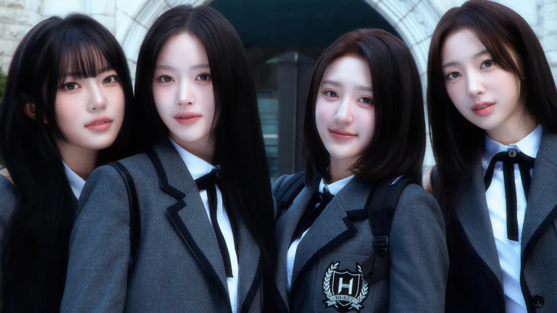 4k韩国女团壁纸｜学院风校园背景图片 - 清纯四人制服写真「哲风壁纸」