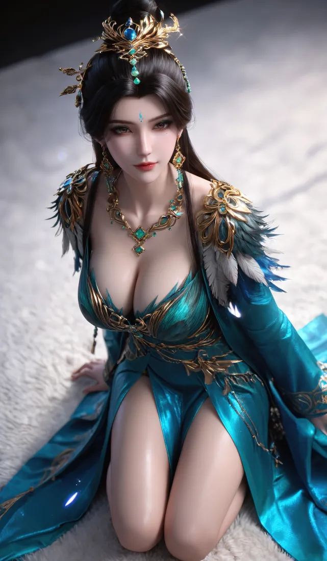 仙逆柳眉手机壁纸｜古风修真美女背景图片 - 青裙华贵造型「哲风壁纸」