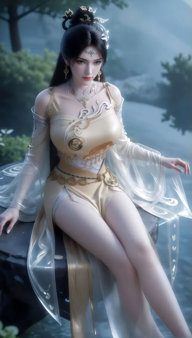 金瓶儿手机壁纸｜诛仙仙侠山林背景图片 - 3D古风美女「哲风壁纸」