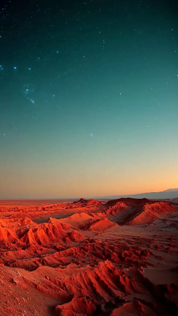 荒漠丹霞手机壁纸｜黄昏山地背景图片 - 星空自然景观「哲风壁纸」