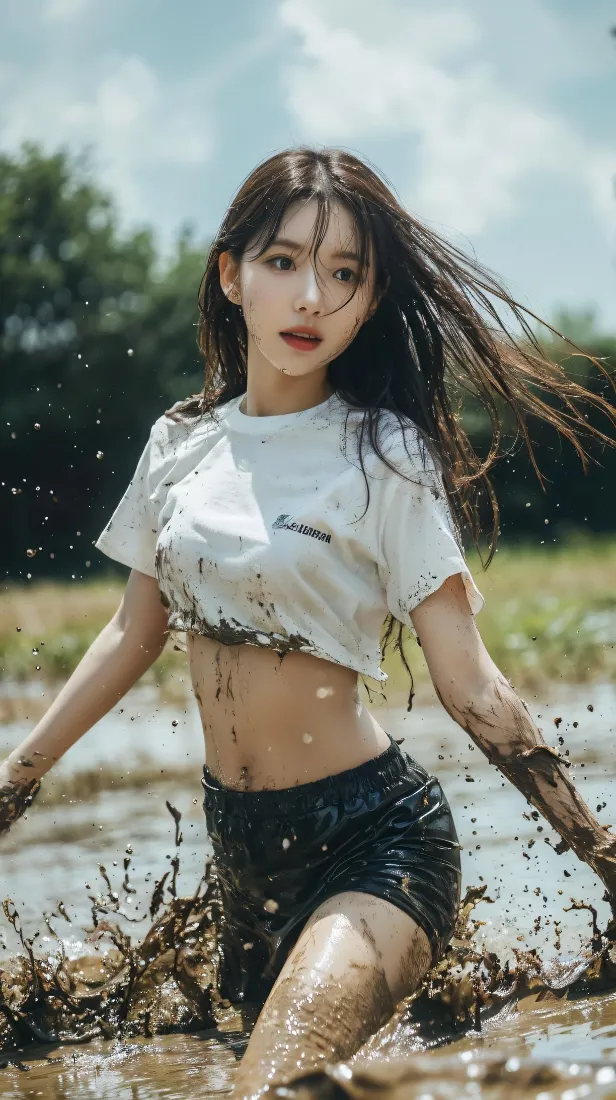 玩水少女手机壁纸｜户外郊野背景图片 - 夏日清新氛围感「哲风壁纸」