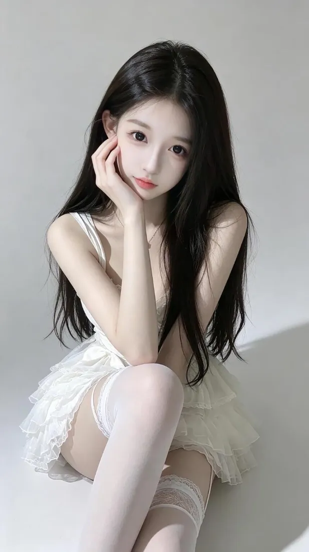 清纯美女手机壁纸｜白裙少女背景图片 - 纯欲风人像「哲风壁纸」