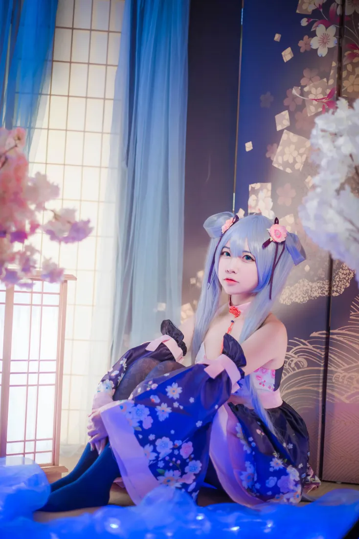 樱花初音手机壁纸｜日式室内背景图片 - 二佐Nisa cosplay「哲风壁纸」