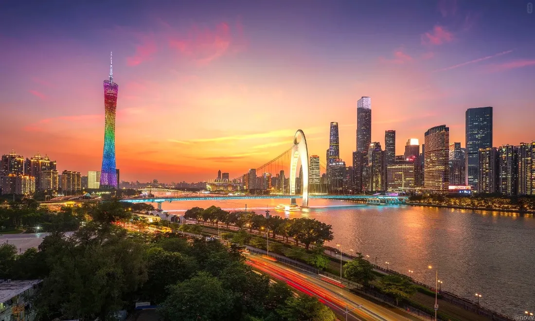2k广州塔壁纸｜珠江黄昏落日背景图片 - 城市天际线「哲风壁纸」